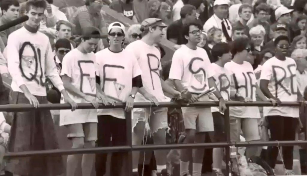 Men and Women Students Make a Statement at Memorial Stadium Game – Fall 1991